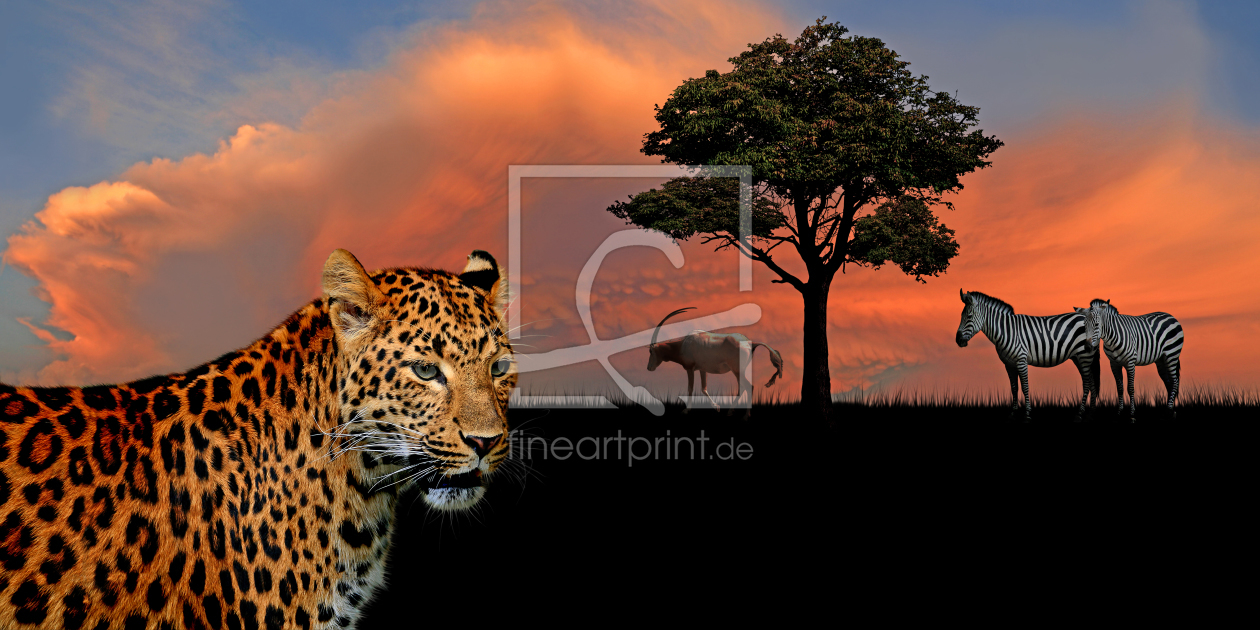 Bild-Nr.: 10035871 Zeit des Jägers 2 mit Leopard erstellt von Mausopardia
