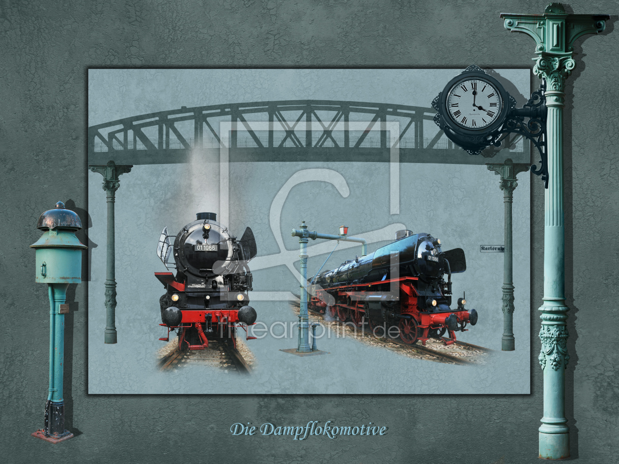 Bild-Nr.: 10373519 Collage Dampflokomotive in XXL Format erstellt von Mausopardia