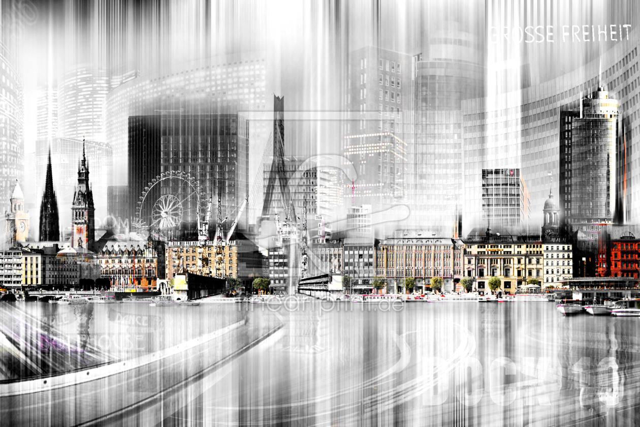 Bild-Nr.: 10566866 Hamburg Skyline Abstrakte Collage erstellt von Galerie-Fotoeffekt