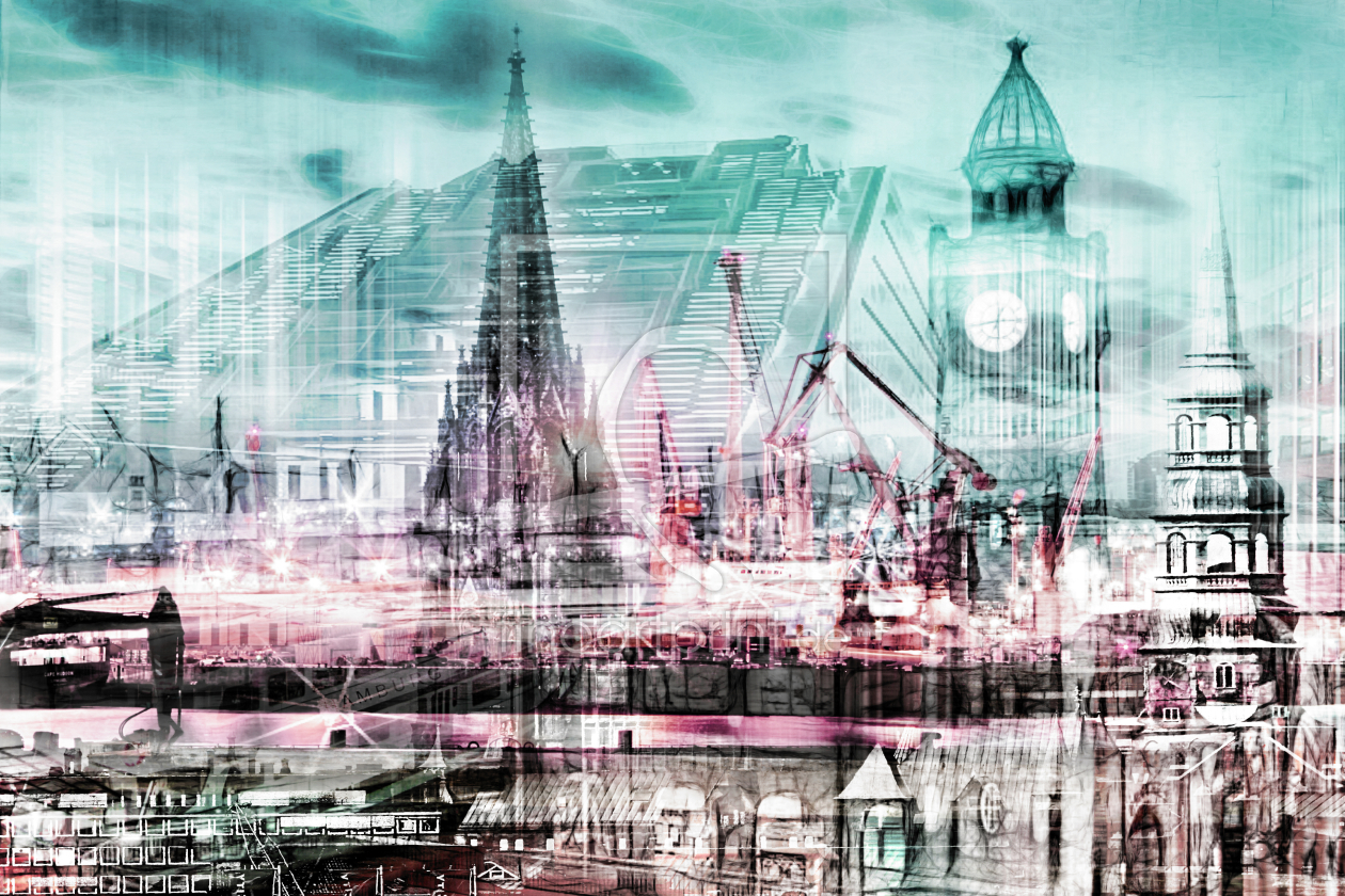 Bild-Nr.: 10574485 Hamburg Skyline Abstrakte erstellt von Galerie-Fotoeffekt