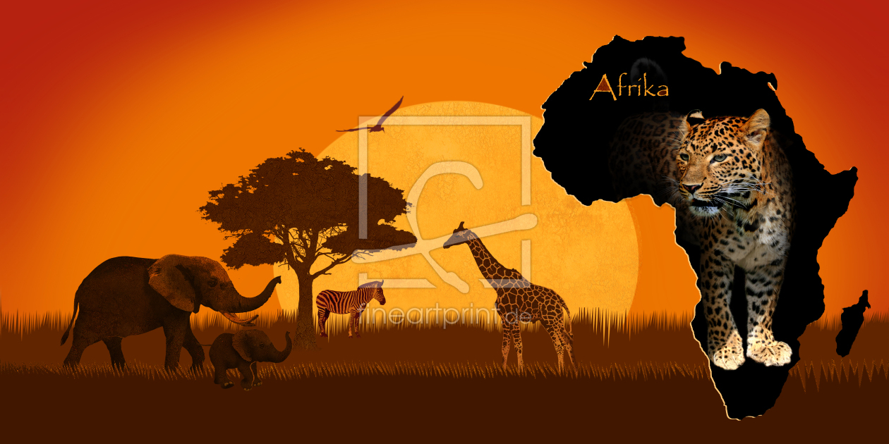 Bild-Nr.: 10630780 Wildlife mit Kontinent Afrika und Leopard erstellt von Mausopardia