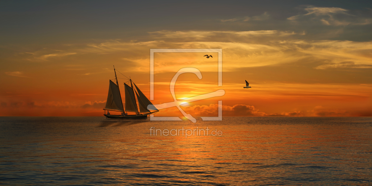 Bild-Nr.: 10997014 Sonnenuntergang mit Segelboot erstellt von Mausopardia