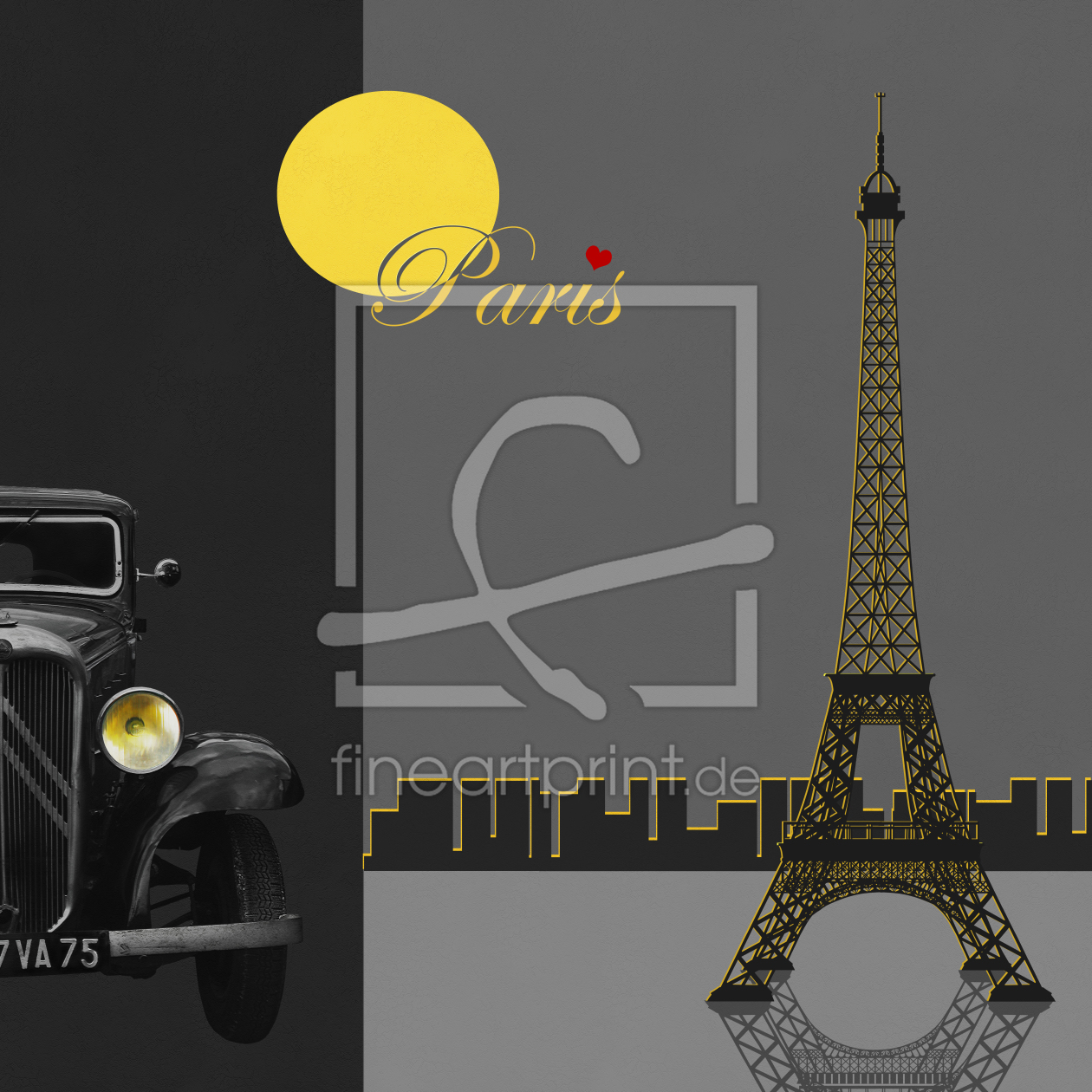 Bild-Nr.: 11021317 Paris Eiffelturm gelb erstellt von Mausopardia