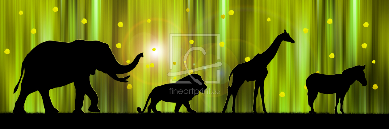 Bild-Nr.: 11171502 Afrika Tier-Silhouetten im Zauberwald I erstellt von Mausopardia