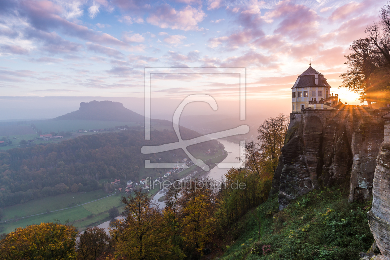 Bild-Nr.: 11810674 Lilienstein mit Elbtal und Friedrichsburg erstellt von Uwe Naumann