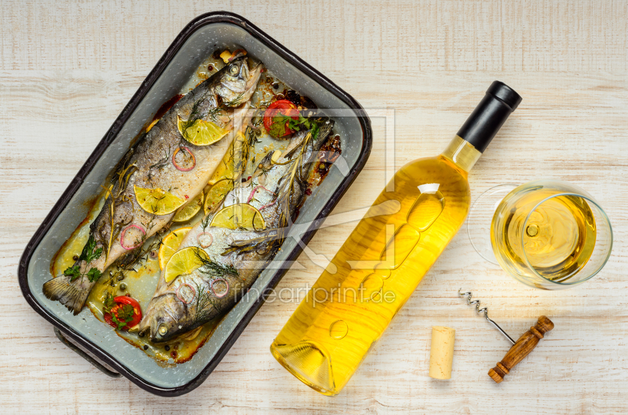 Bild-Nr.: 11857174 Gebackener Fisch mit Weißwein erstellt von xfotostudio