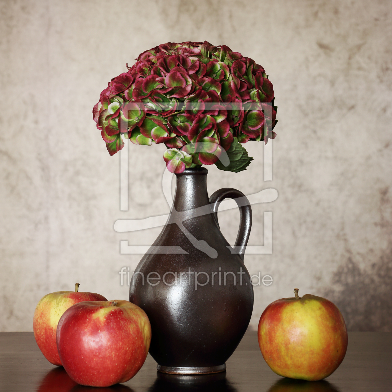Bild-Nr.: 12602888 Stillleben mit Hortensie und Äpfeln erstellt von Manuela Deigert