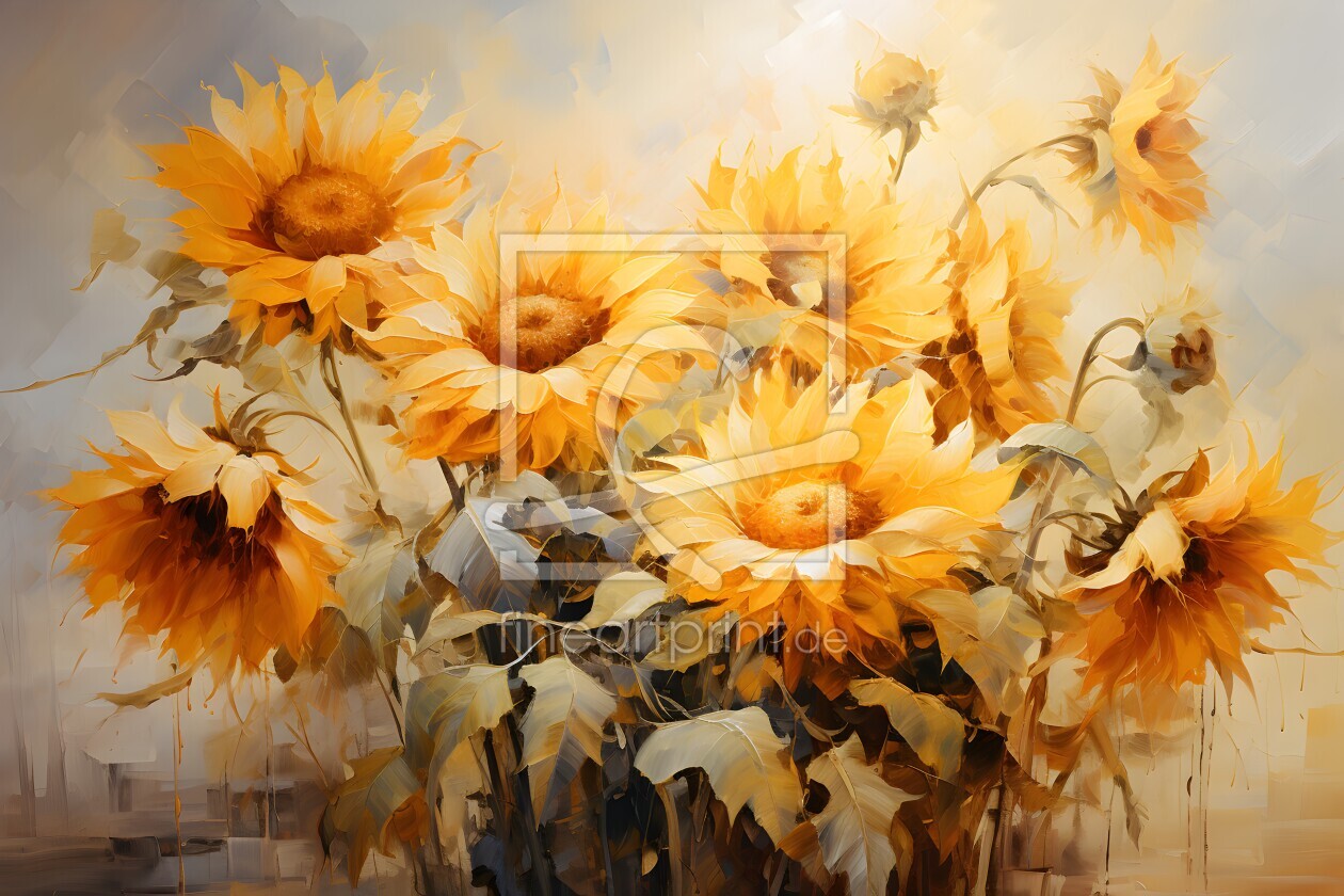Bild-Nr.: 12745970 Sonnenblumen Malerei KI 1 erstellt von Heike  Hultsch