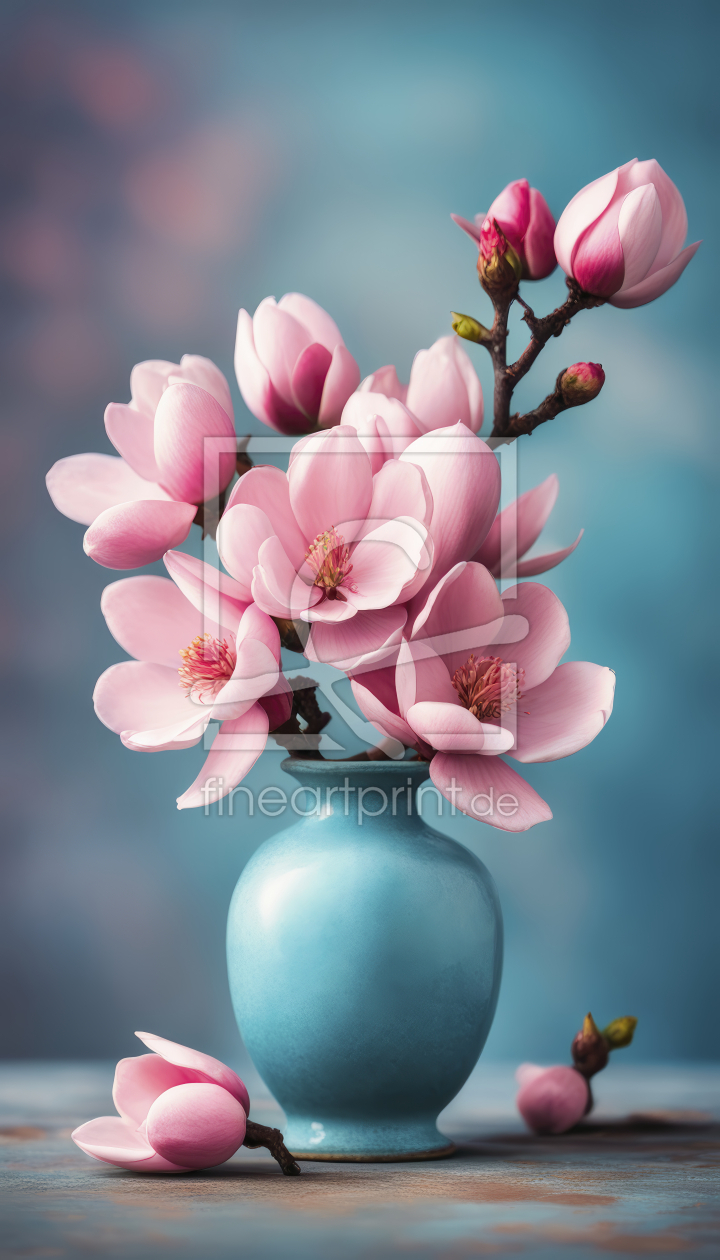 Bild-Nr.: 12817453 Magnolie Blütenzweig in Vase KI erstellt von XYRIUS
