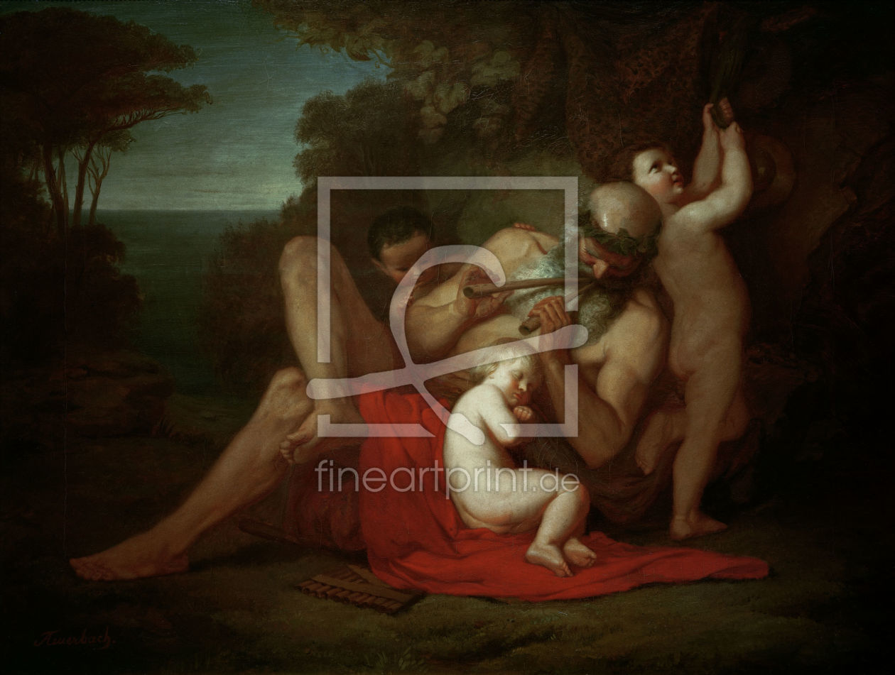 Bild-Nr.: 30000122 A.Feuerbach, Silenus with Young Bacchus erstellt von Feuerbach, Anselm