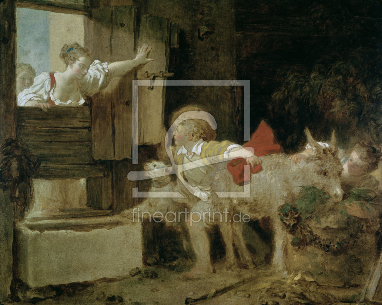 Bild-Nr.: 30000238 Fragonard / The Donkey's Stall erstellt von Fragonard, Jean-Honoré