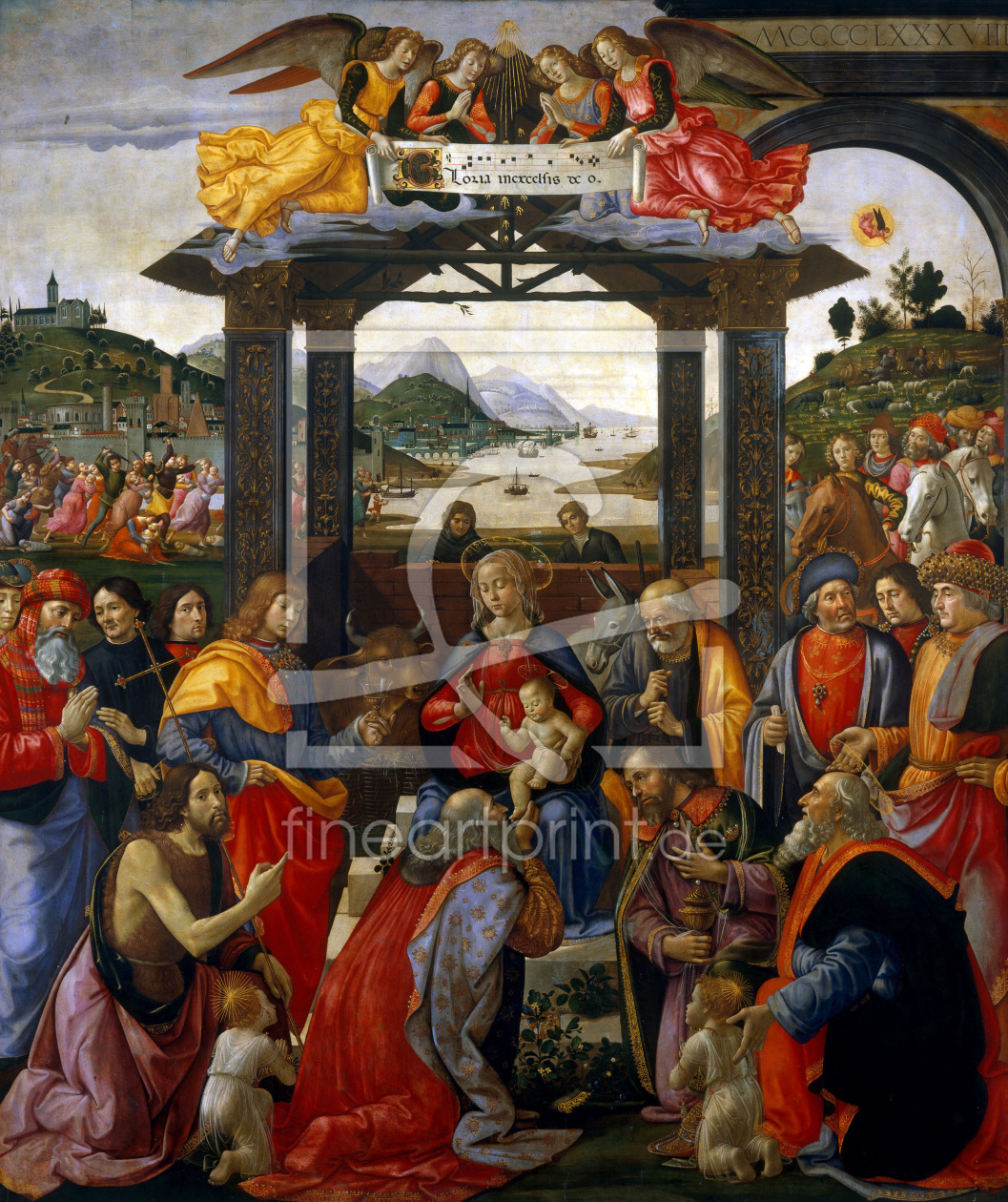 Bild-Nr.: 30002220 D.Ghirlandaio /Adorat.of th.Kings/ 1488 erstellt von Ghirlandaio Domenico (Domenico Tommaso Bigordi)