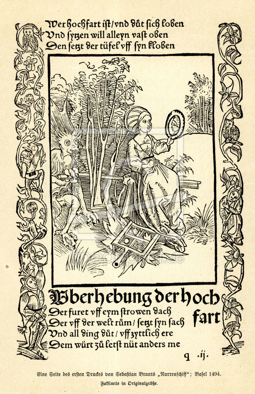 Bild-Nr.: 30002820 Brant, Ship of Fools,Haughty Fool/Dürer erstellt von Dürer, Albrecht