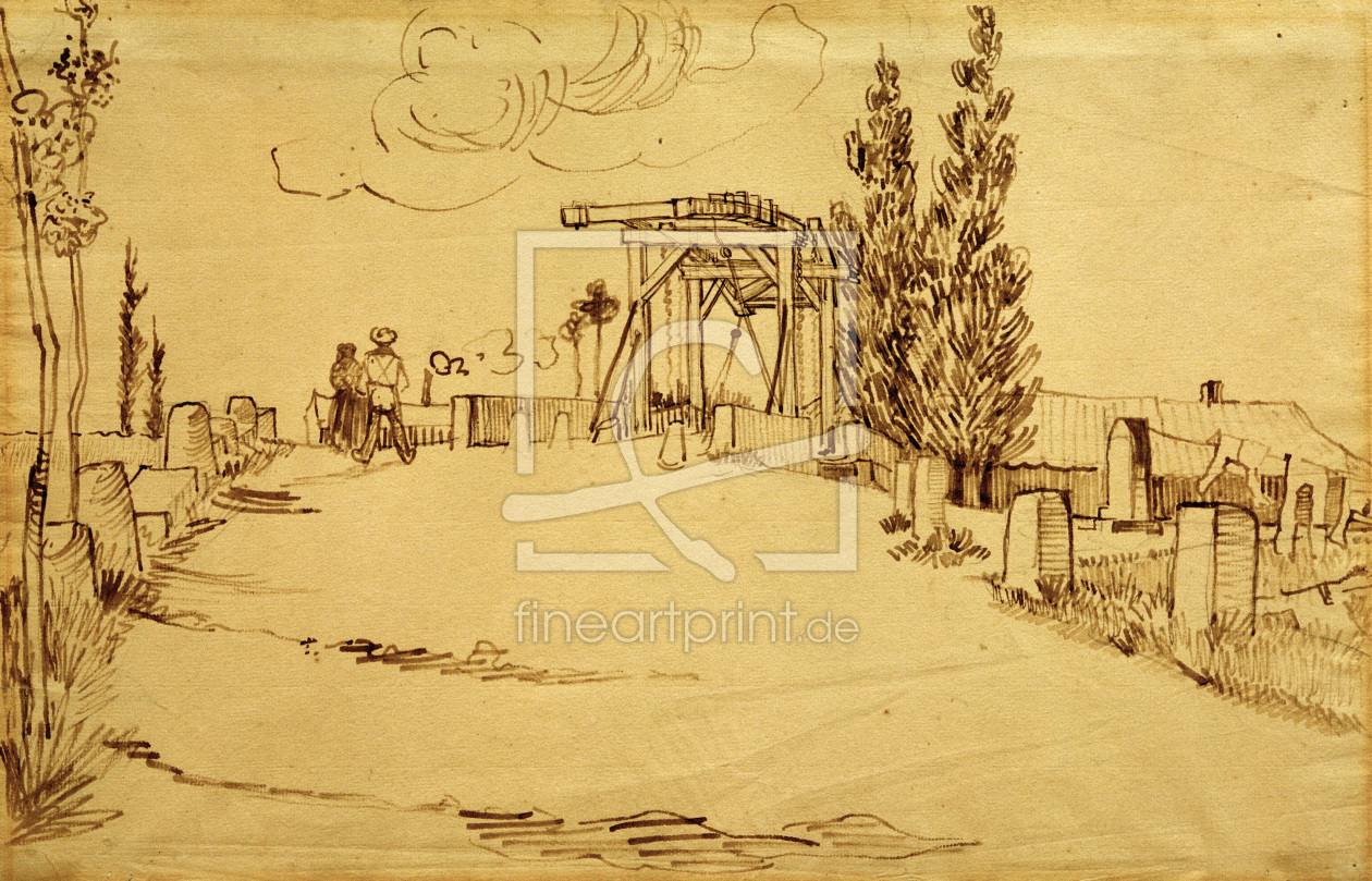 Bild-Nr.: 30003248 V.v.Gogh, Langlois Bridge /Drawing/ 1888 erstellt von van Gogh, Vincent