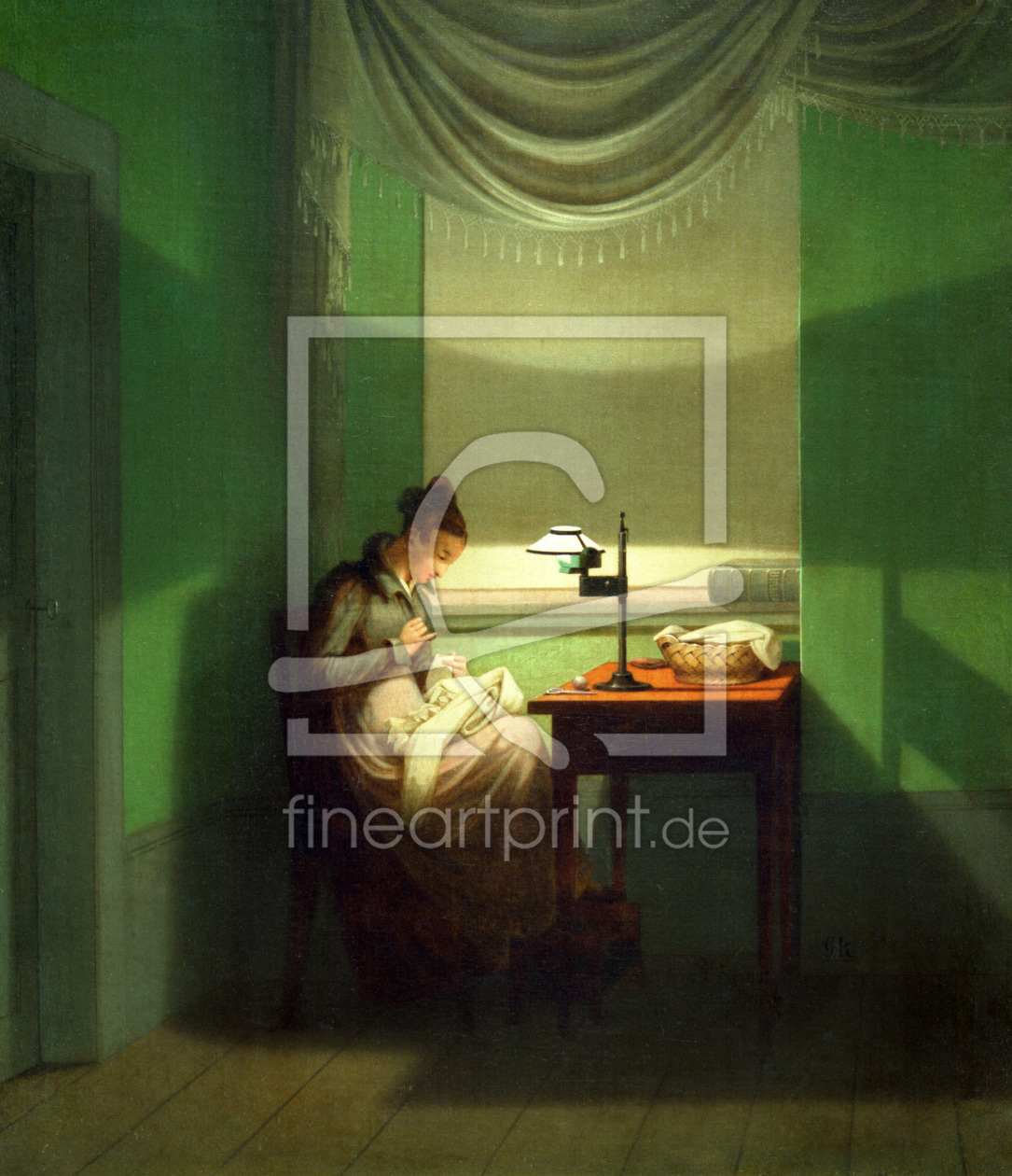 Bild-Nr.: 30003564 G.F.Kersting / Young Woman Sewing erstellt von Kersting, Georg Friedrich