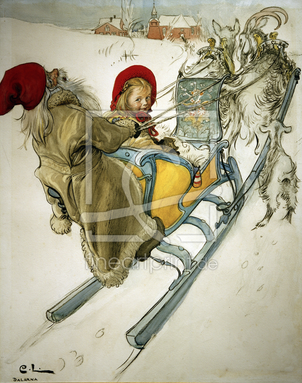 Bild-Nr.: 30003794 C.Larsson, Kersti sledging / 1901 erstellt von Larsson, Carl