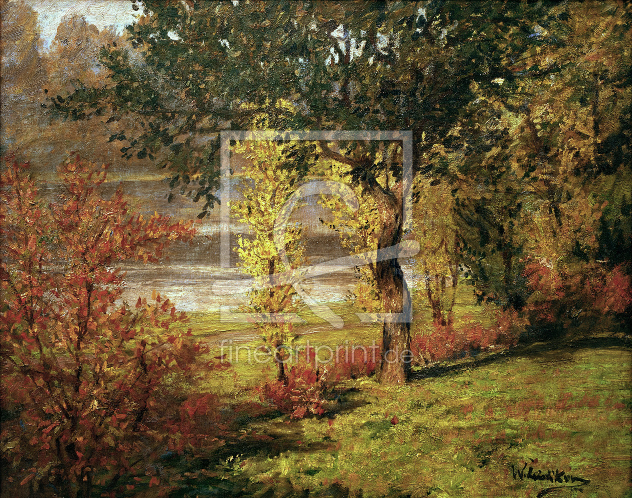 Bild-Nr.: 30004546 W.Leistikow, Ufer mit Bäumen und Büschen erstellt von Leistikow, Walter