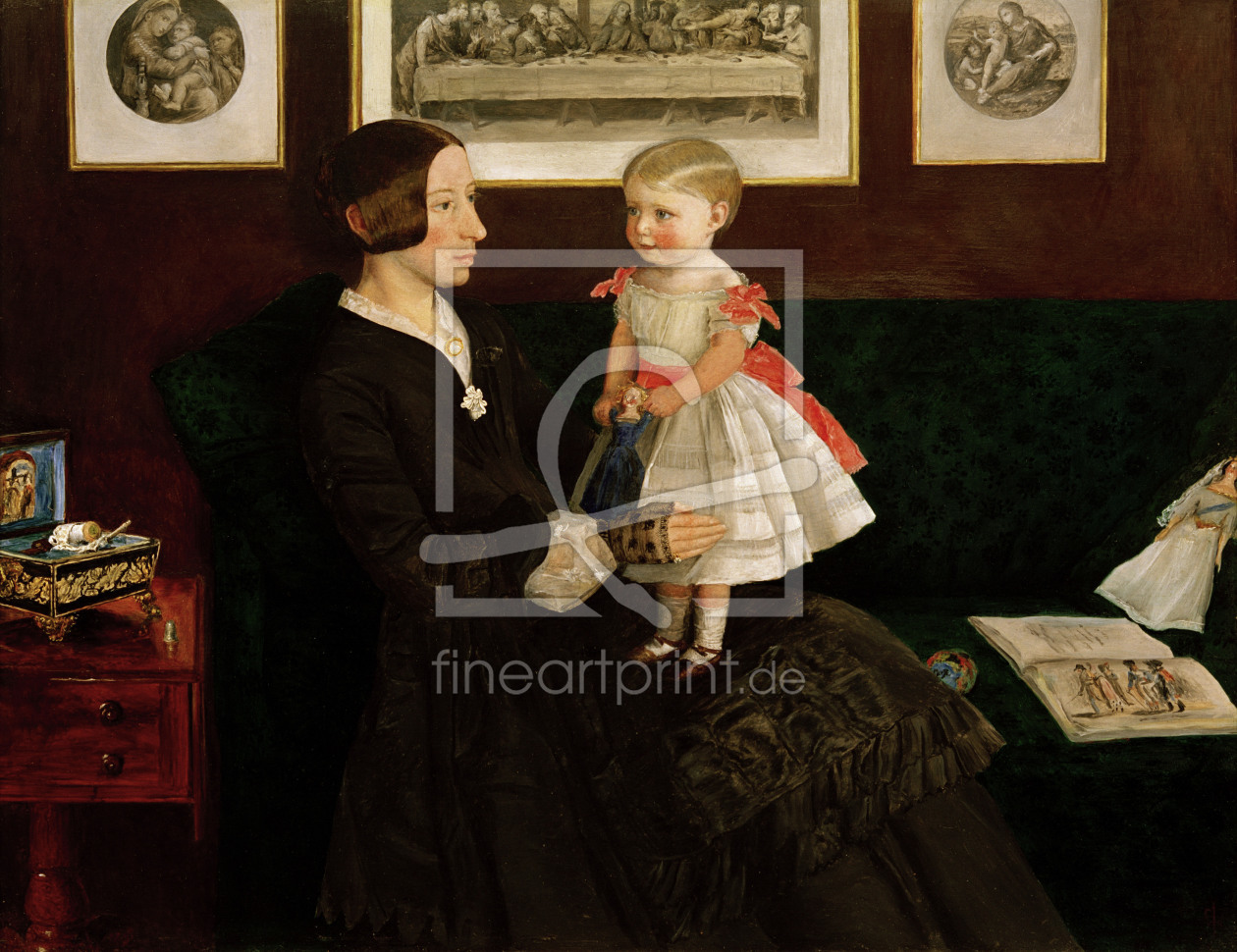 Bild-Nr.: 30005818 J.E.Millais, Mrs.James Wyatt u.Tochter erstellt von Millais, Sir John Everett