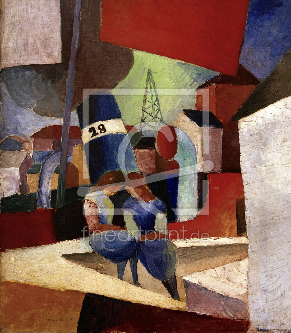 Bild-Nr.: 30006214 A.Macke, Hafenbild...Duisburger Hafen erstellt von Macke, August