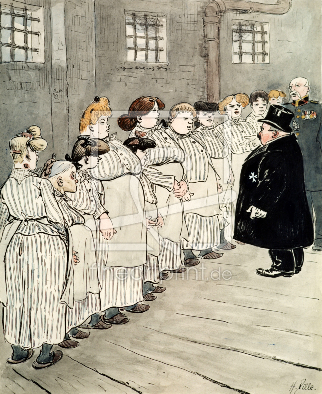 Bild-Nr.: 30008437 H.Zille, Inspektion im Frauengefängnis erstellt von Zille, Heinrich