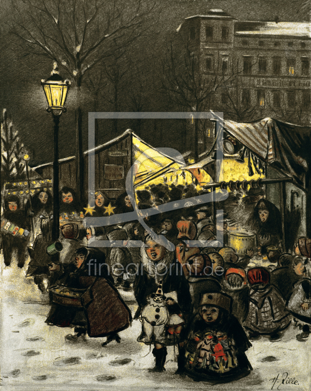 Bild-Nr.: 30008477 H.Zille, Weihnachtsmarkt am Arkonaplatz erstellt von Zille, Heinrich