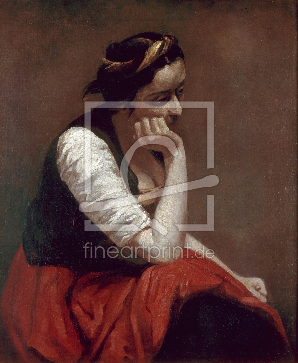 Bild-Nr.: 30008845 Corot / Musing Girl / c. 1860 erstellt von Corot, Jean Baptiste Camille