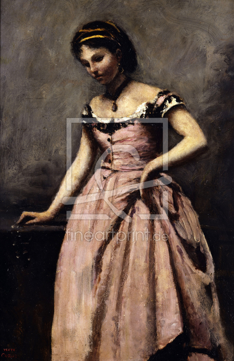 Bild-Nr.: 30008901 Corot / Young woman in pink dress erstellt von Corot, Jean Baptiste Camille