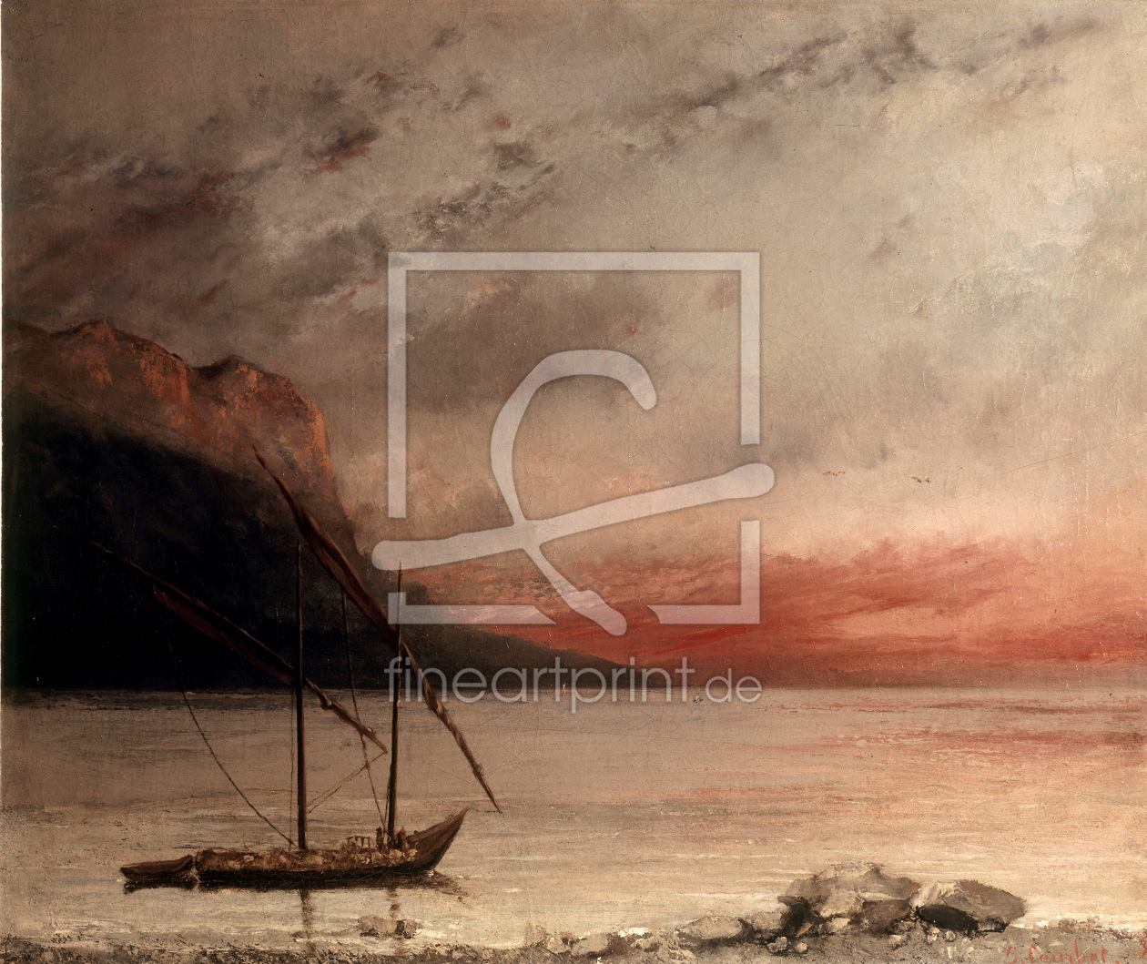 Bild-Nr.: 30008983 G.Courbet / Sunset at Lake Geneva erstellt von Courbet, Gustave