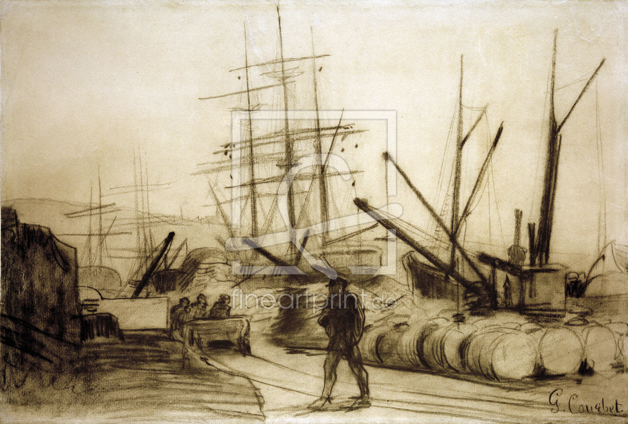 Bild-Nr.: 30009013 Courbet / Harbour of Ostende / Painting erstellt von Courbet, Gustave