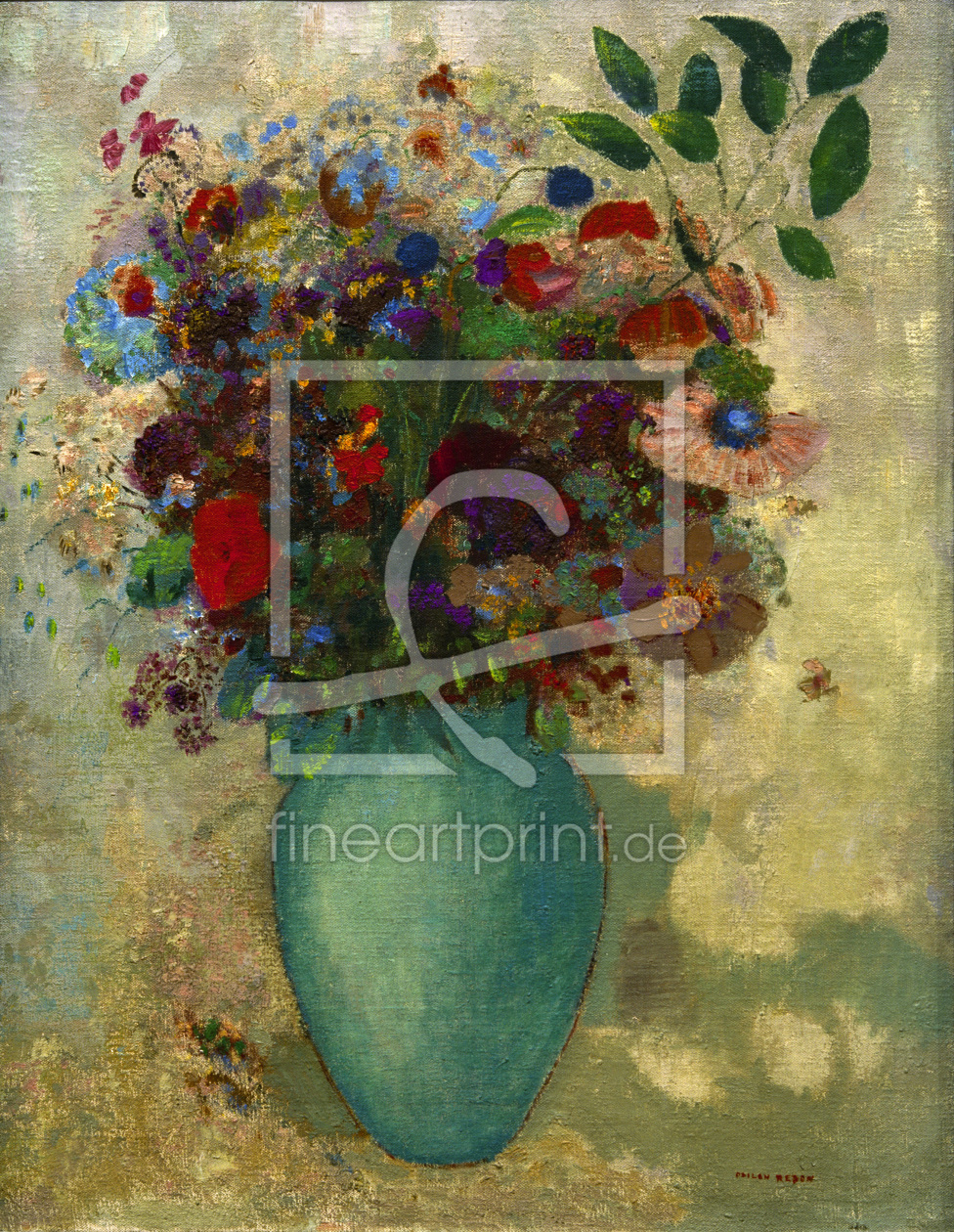 Bild-Nr.: 30009682 Redon / Large Turquoise Vase / Painting erstellt von Redon, Odilon