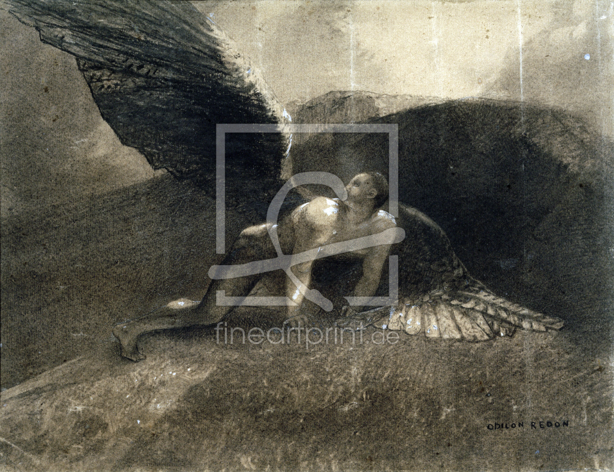 Bild-Nr.: 30009736 O.Redon, The Fallen Angel / Drawing / 18 erstellt von Redon, Odilon