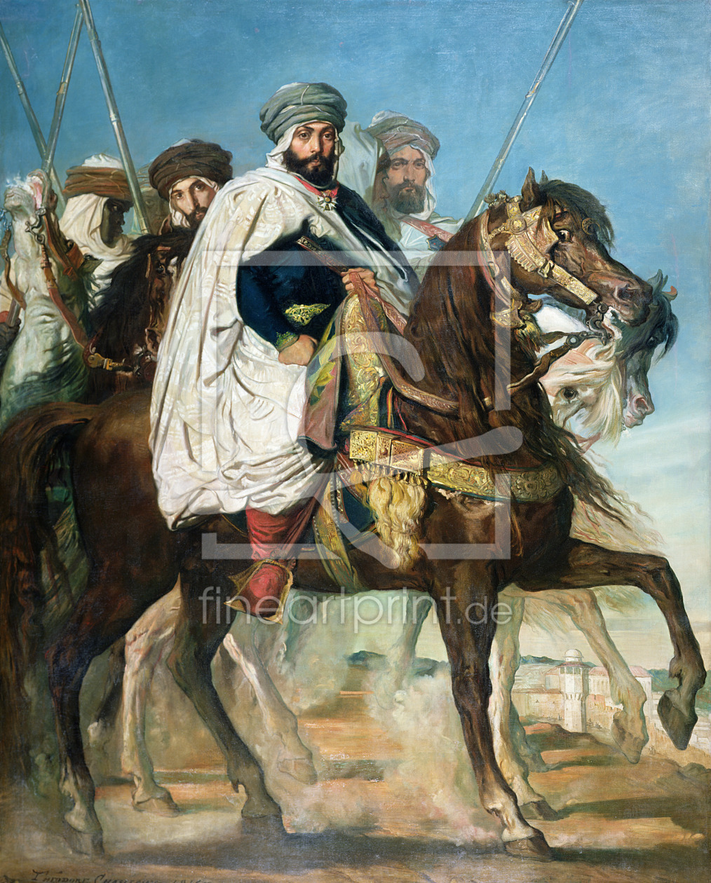 Bild-Nr.: 31000193 Ali Ben Ahmed, the Last Caliph of Constantine, with his Entourage outside Consta erstellt von Chasseriau, Theodore
