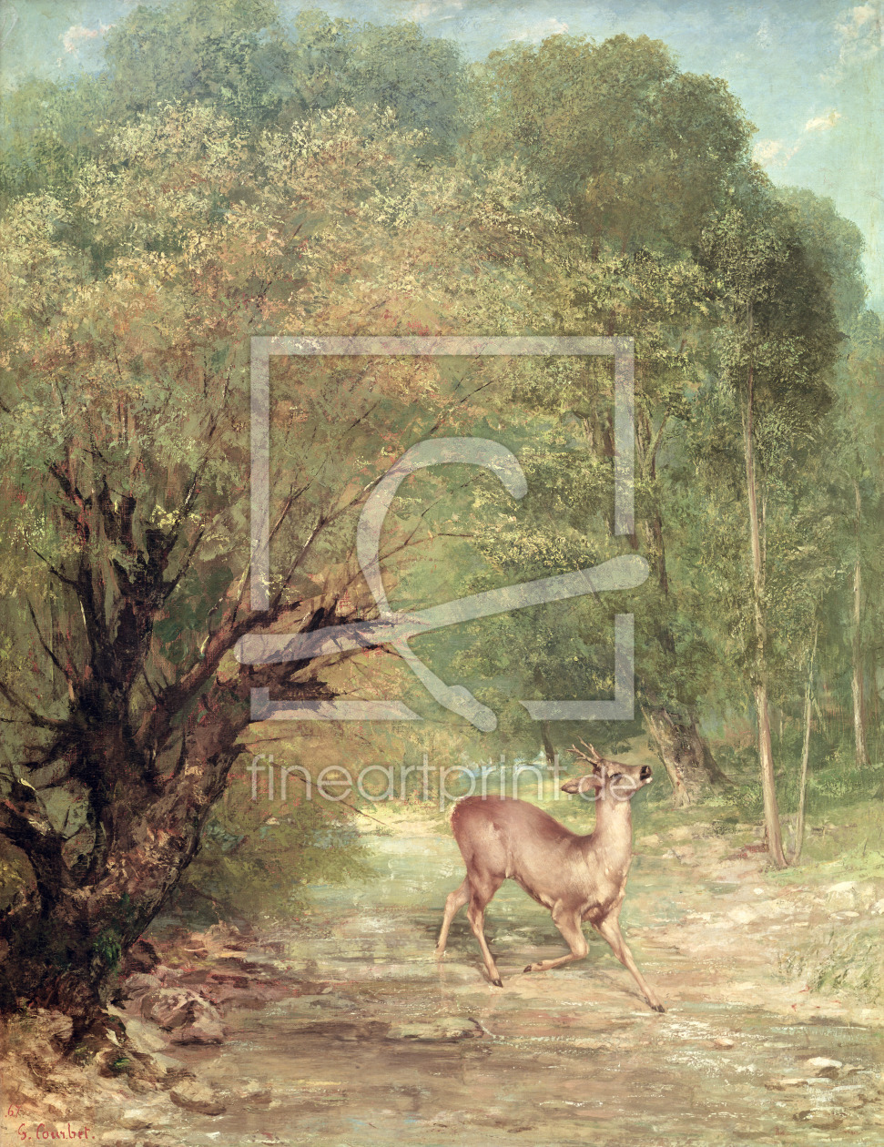 Bild-Nr.: 31000313 The Hunted Roe-Deer on the alert, Spring, 1867 erstellt von Courbet, Gustave