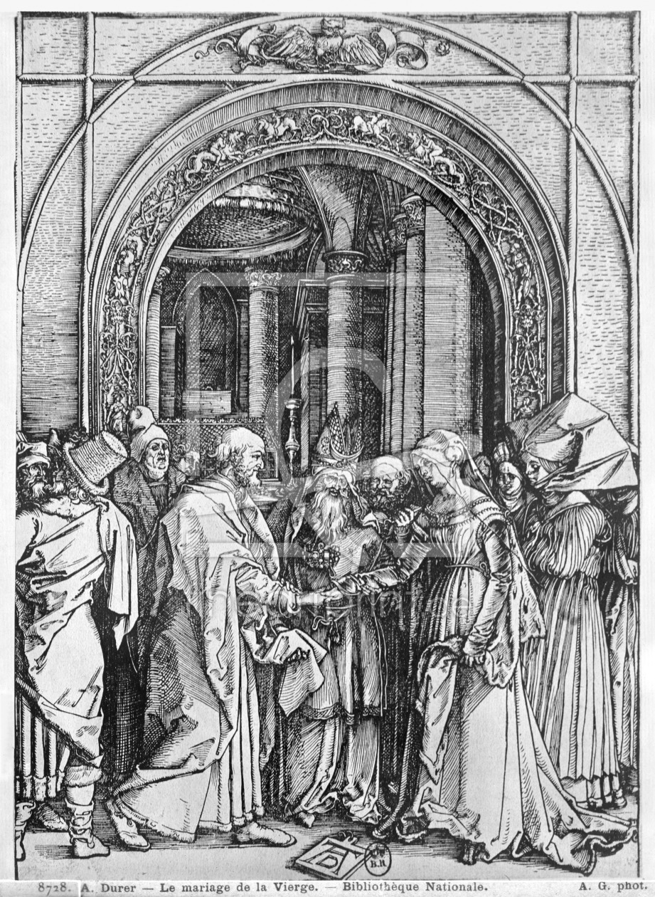 Bild-Nr.: 31000382 The marriage of the Virgin, from the 'Life of the Virgin' series, c.1504-05 erstellt von Dürer, Albrecht