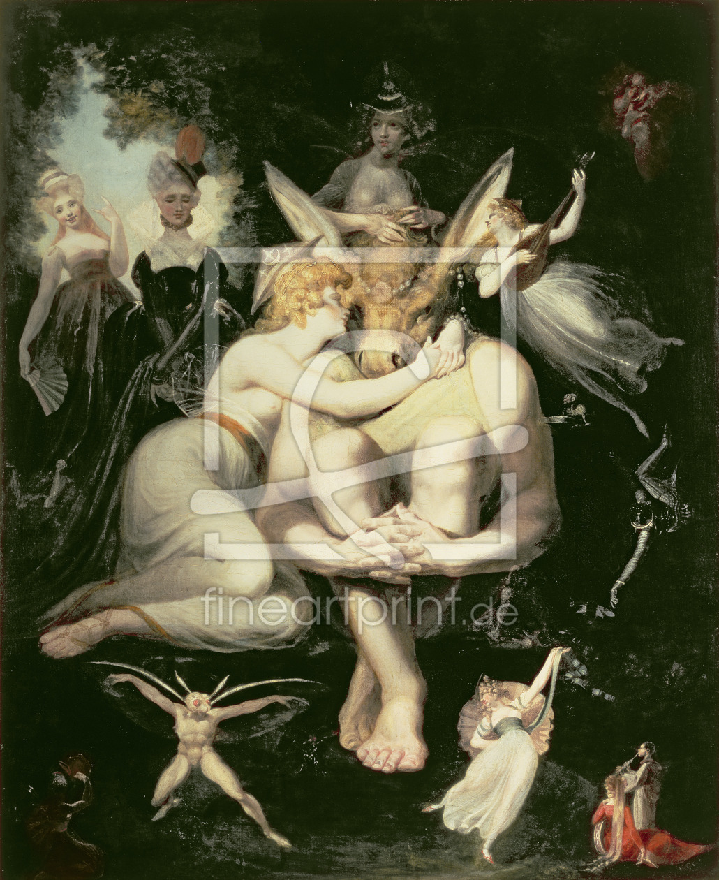 Bild-Nr.: 31000435 Titania Awakes, Surrounded by Attendant Fairies, clinging rapturously to Bottom, erstellt von Füssli, Johann Heinrich d.J.