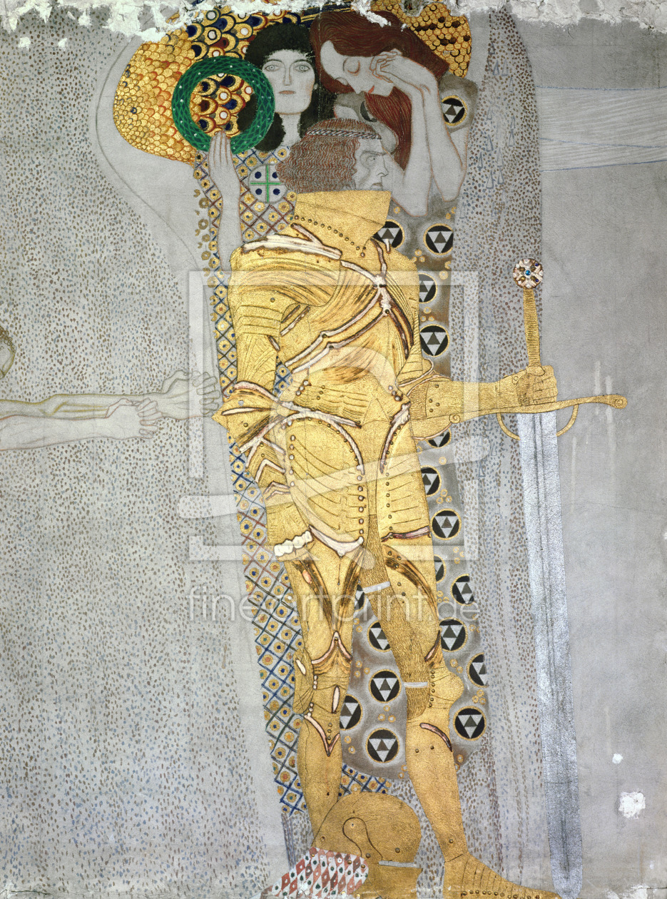 Bild-Nr.: 31000724 The Knight detail of the Beethoven Frieze, said to be a portrait of Gustav Mahle erstellt von Klimt, Gustav