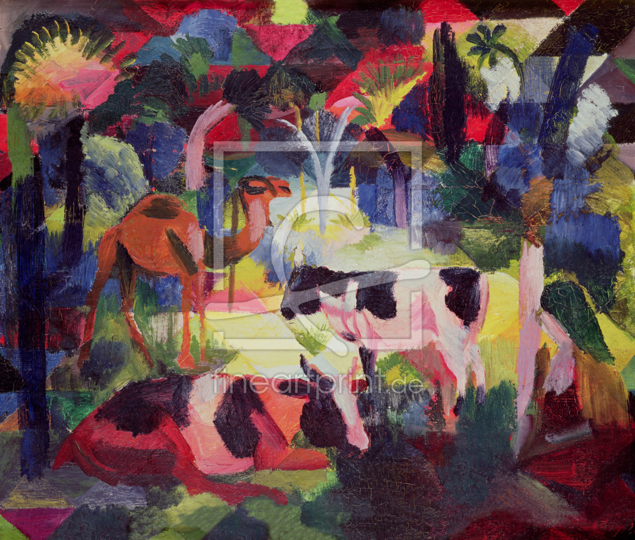 Bild-Nr.: 31000759 Landscape with Cows and a Camel erstellt von Macke, August