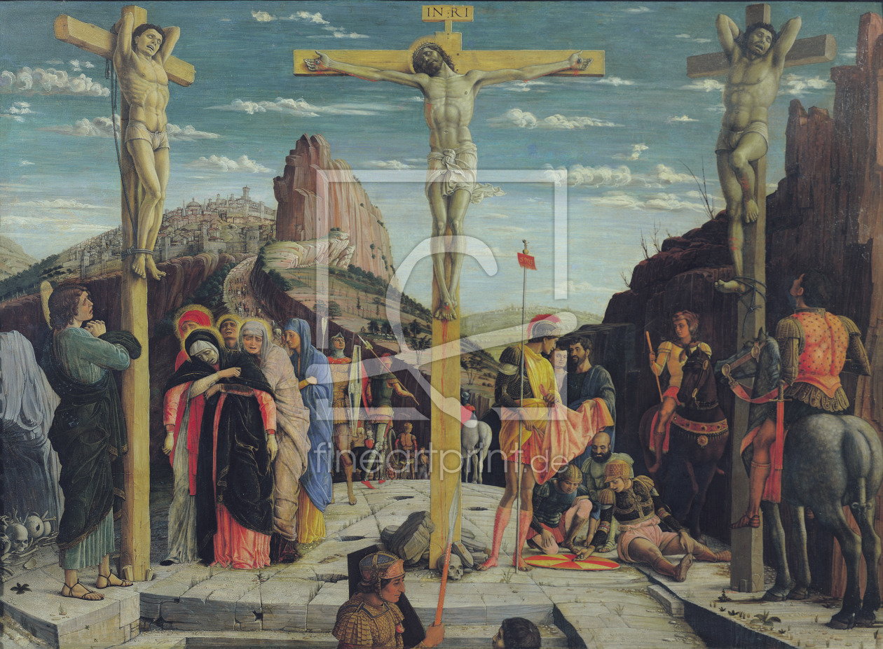 Bild-Nr.: 31000785 Calvary, central predella panel from the St. Zeno of Verona altarpiece, 1456-60  erstellt von Mantegna, Andrea