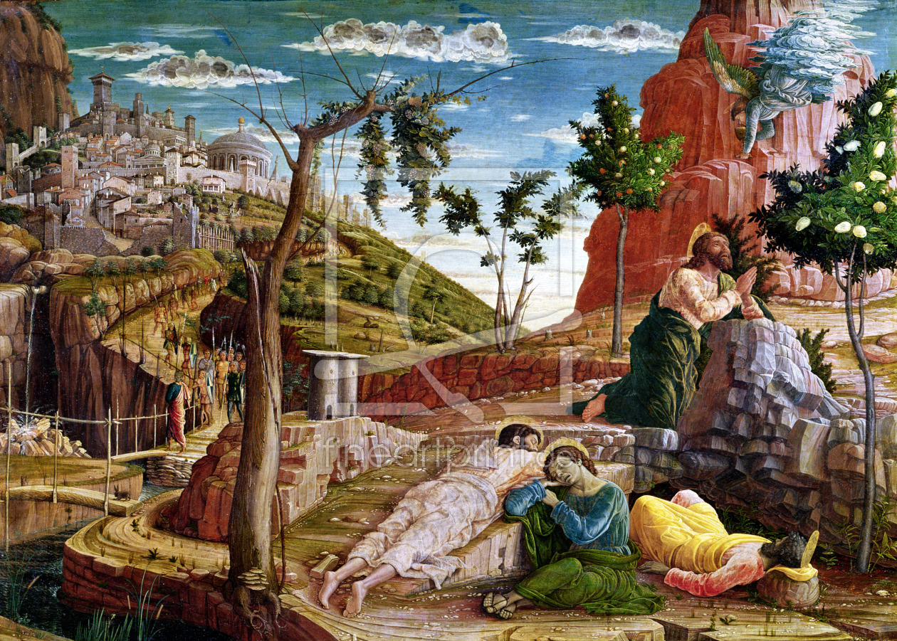 Bild-Nr.: 31000788 The Agony in the Garden, left hand predella panel from the Altarpiece of St. Zen erstellt von Mantegna, Andrea