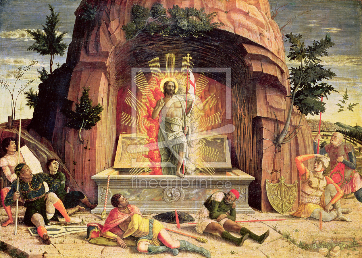 Bild-Nr.: 31000791 The Resurrection, right hand predella panel from the Altarpiece of St. Zeno of V erstellt von Mantegna, Andrea