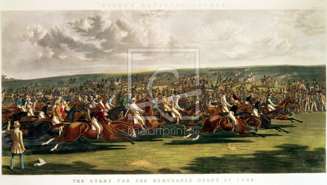 Bild-Nr.: 31001582 The Start of the Memorable Derby of 1844, engraved by Charles Hunt erstellt von Herring Snr, John Frederick