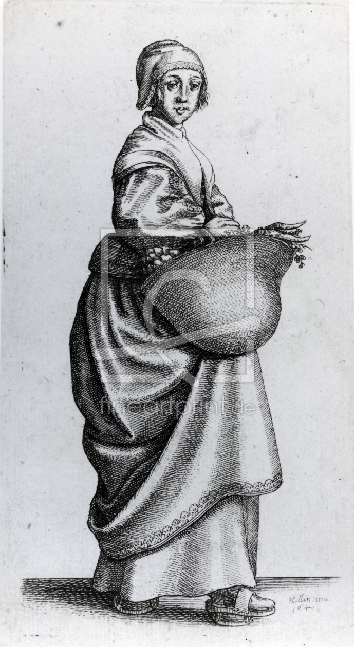 Bild-Nr.: 31001648 Maid returning from market, 1640 erstellt von Hollar, Wenceslaus