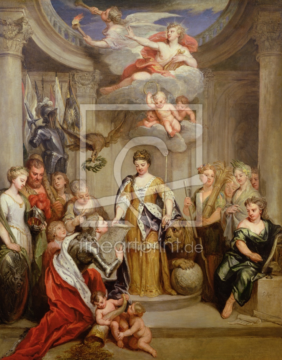 Bild-Nr.: 31001657 Queen Anne presenting plans of Blenheim to military Merit erstellt von Kneller, Sir Godfrey