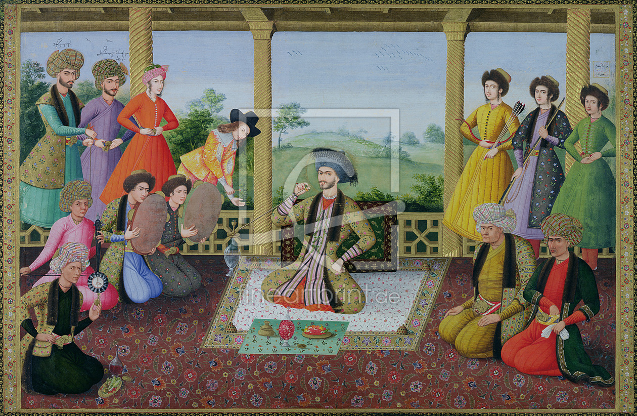 Bild-Nr.: 31001831 Ms E-14 f.98a Shah Suleyman II and his courtiers erstellt von Anonyme Künstler