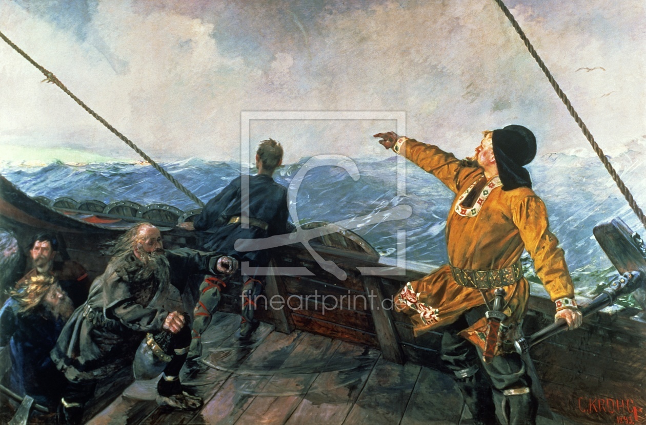 Bild-Nr.: 31002414 Leif Eriksson sights land in America, 1893 erstellt von Krohg, Christian