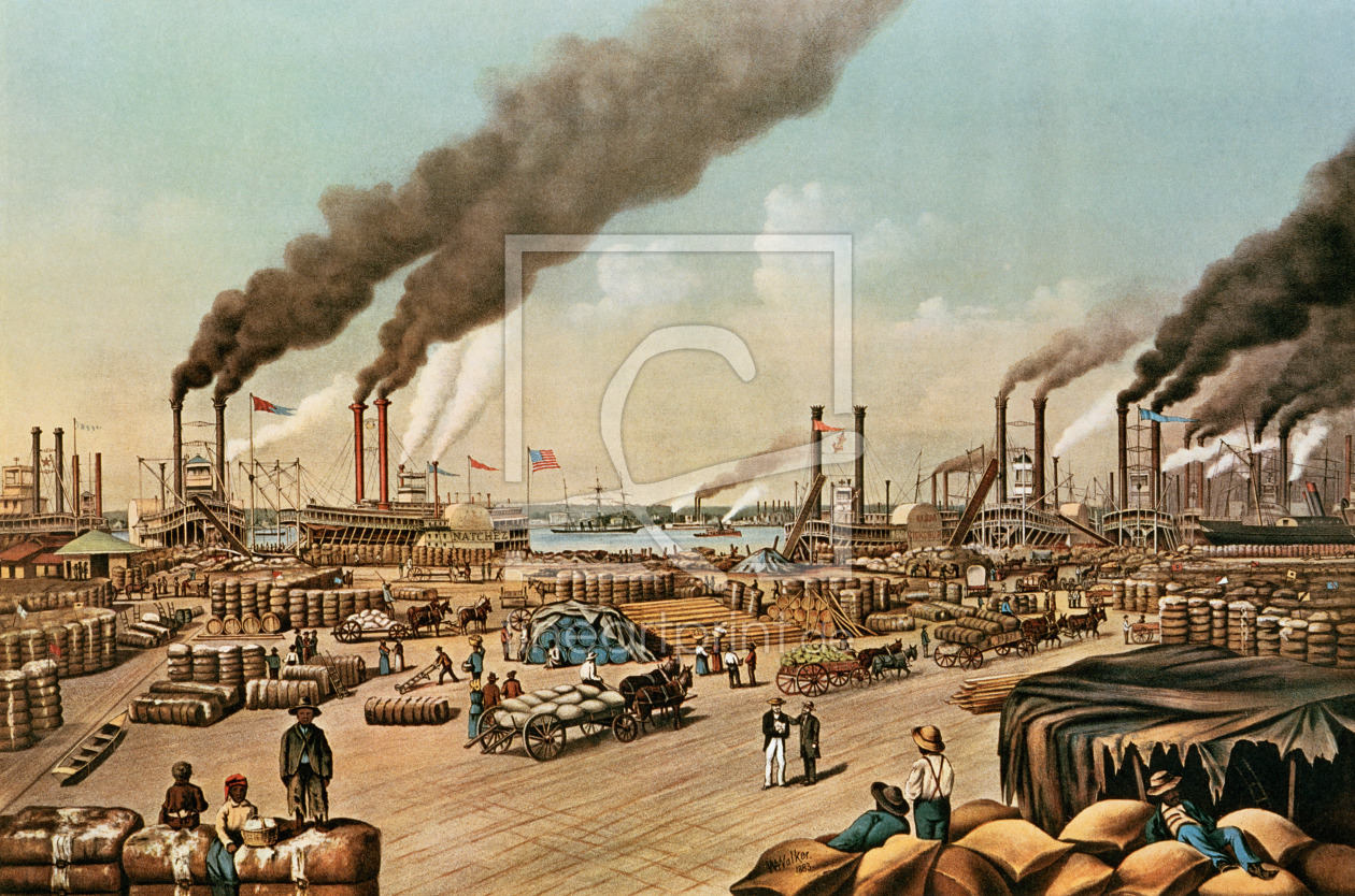 Bild-Nr.: 31002448 The Levee - New Orleans, 1884 erstellt von Currier, Nathaniel and Ives, J.M.