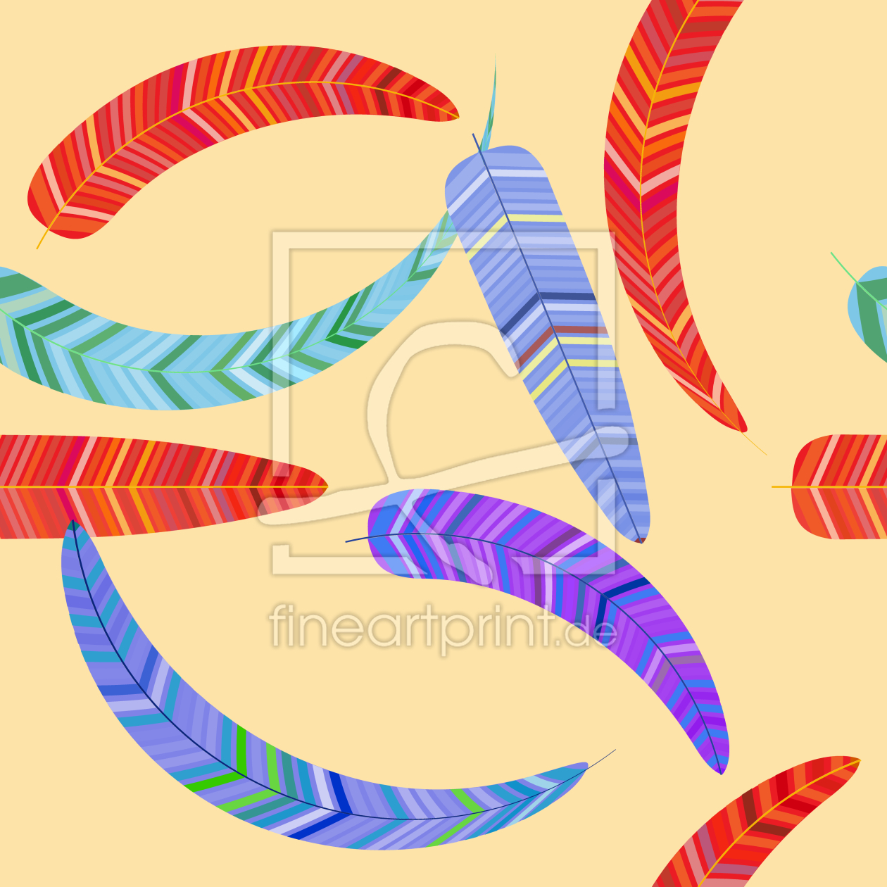 Bild-Nr.: 9011476 Fantasie-Streifen-Federn erstellt von patterndesigns-com