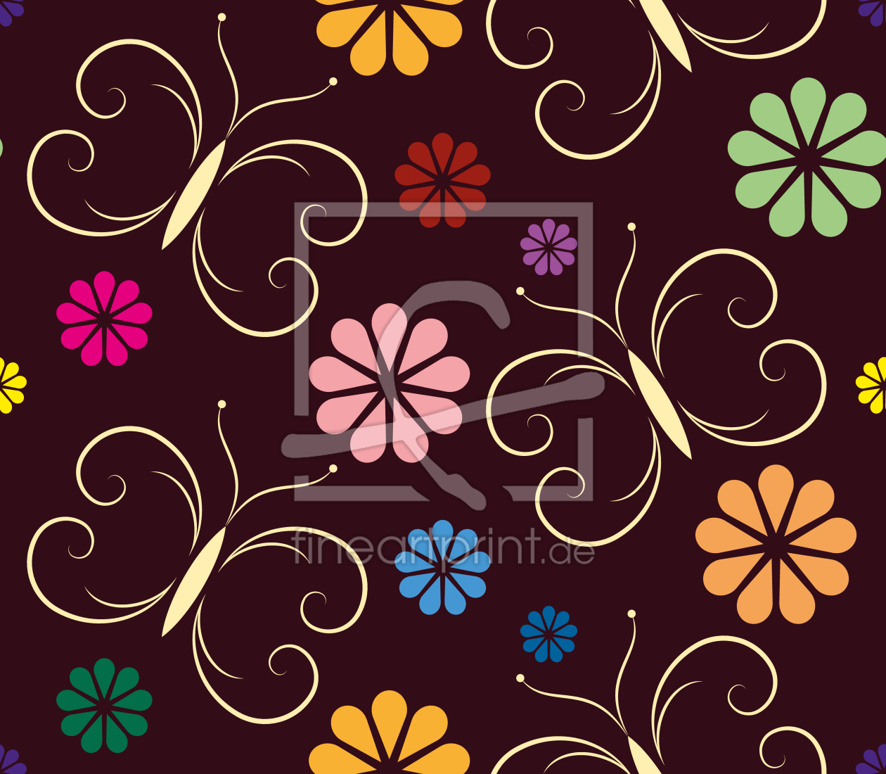 Bild-Nr.: 9013698 Schmetterlinge Und Blumen erstellt von patterndesigns-com
