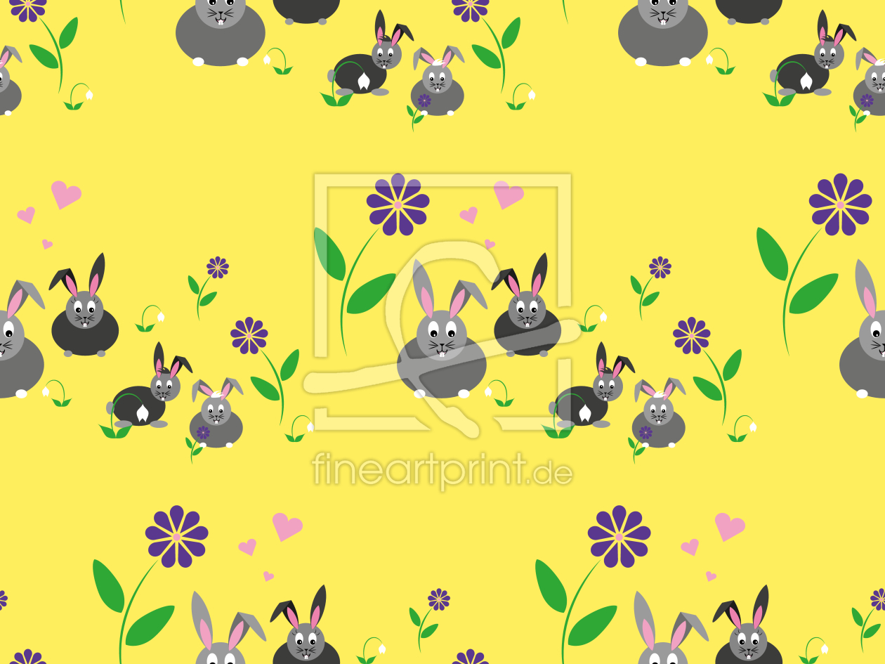 Bild-Nr.: 9013730 Hasenfamilie auf einer Blumenwiese erstellt von patterndesigns-com