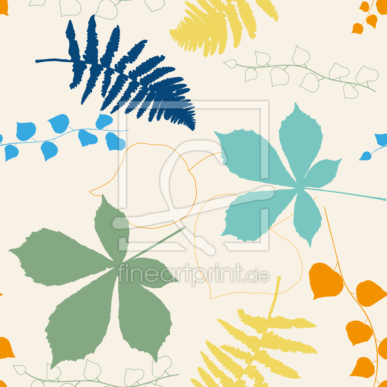 Bild-Nr.: 9014562 Efeu und Kastanienblätter erstellt von patterndesigns-com